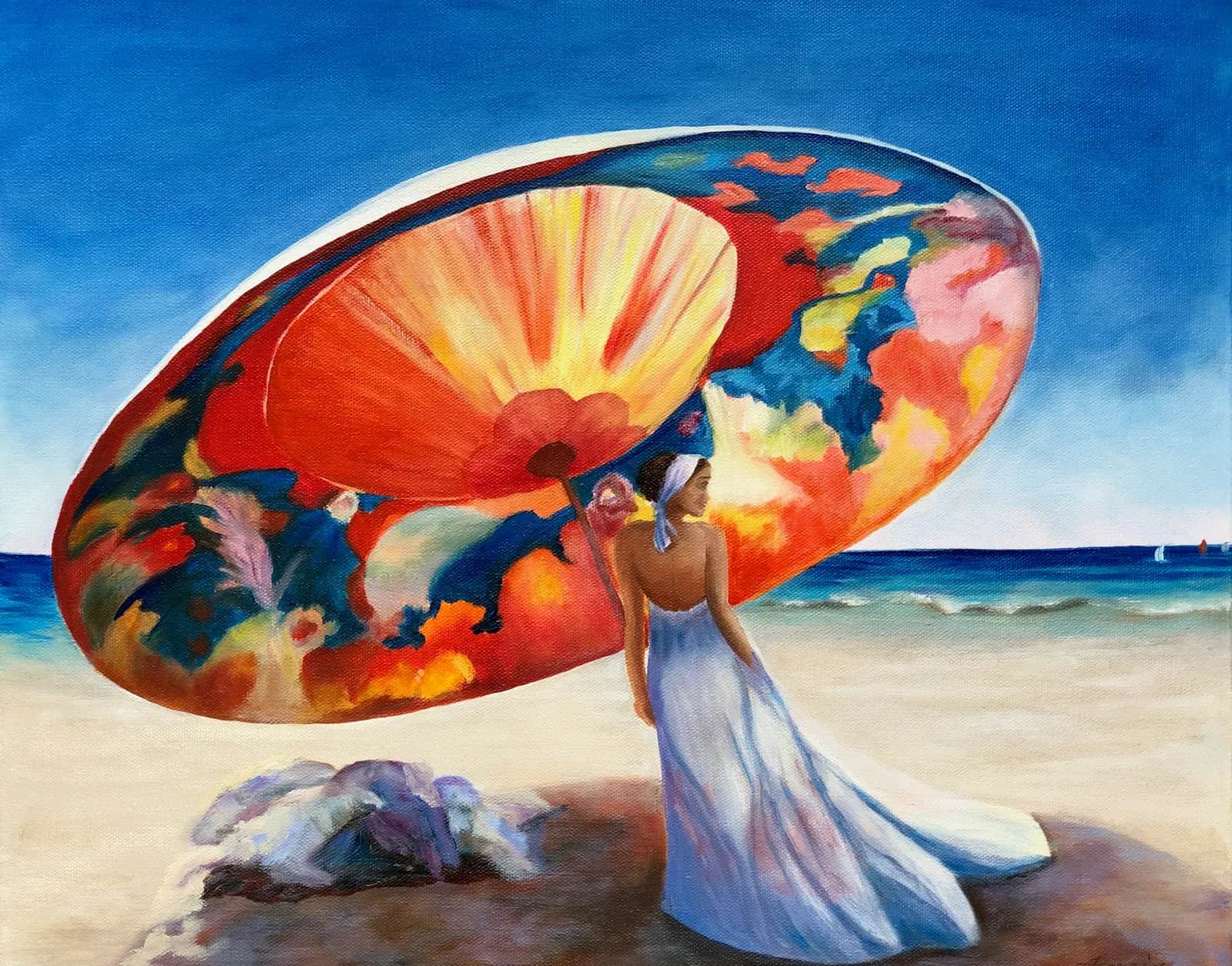 Lady with Sun Umbrella